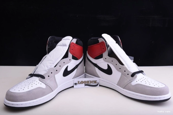Cheap Husky Grey Light Jordan 1 Air OG Smoke High 555088-126 0710